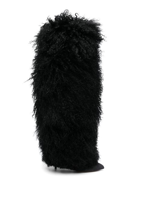 Black 105mm Furry boots Paris texas - women